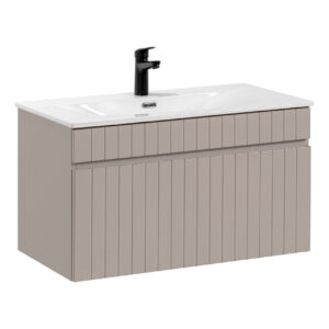 Comad Koupelnová skříňka s keramickým umyvadlem Iconic Cashmere 80 cm - kašmír