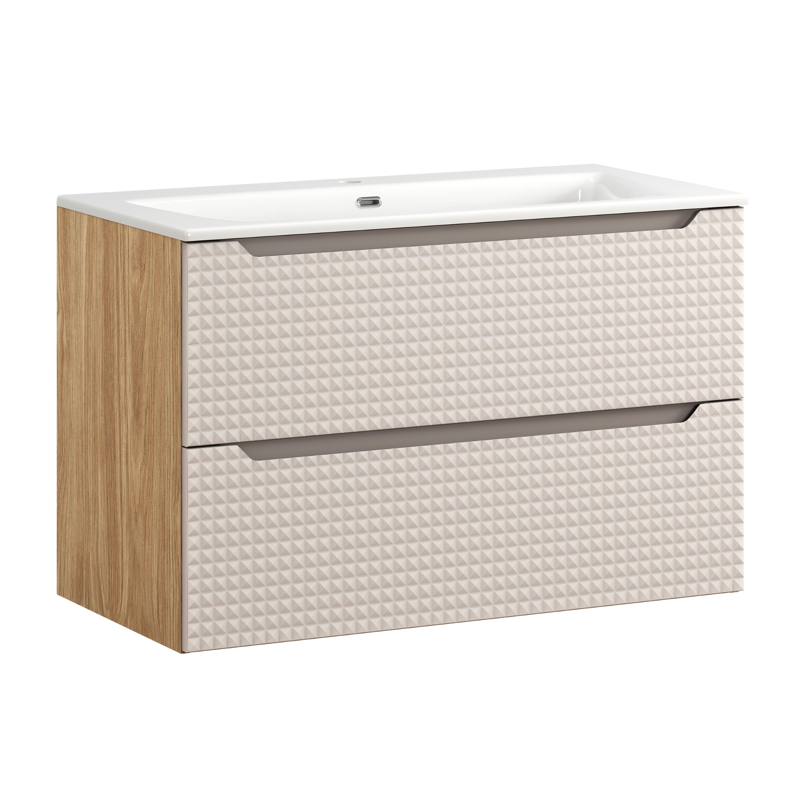 Comad Koupelnová skříňka s keramickým umyvadlem Luxor Beige 90 cm - béžová