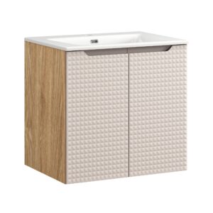 Comad Koupelnová skříňka s keramickým umyvadlem Luxor Beige II 60 cm - béžová