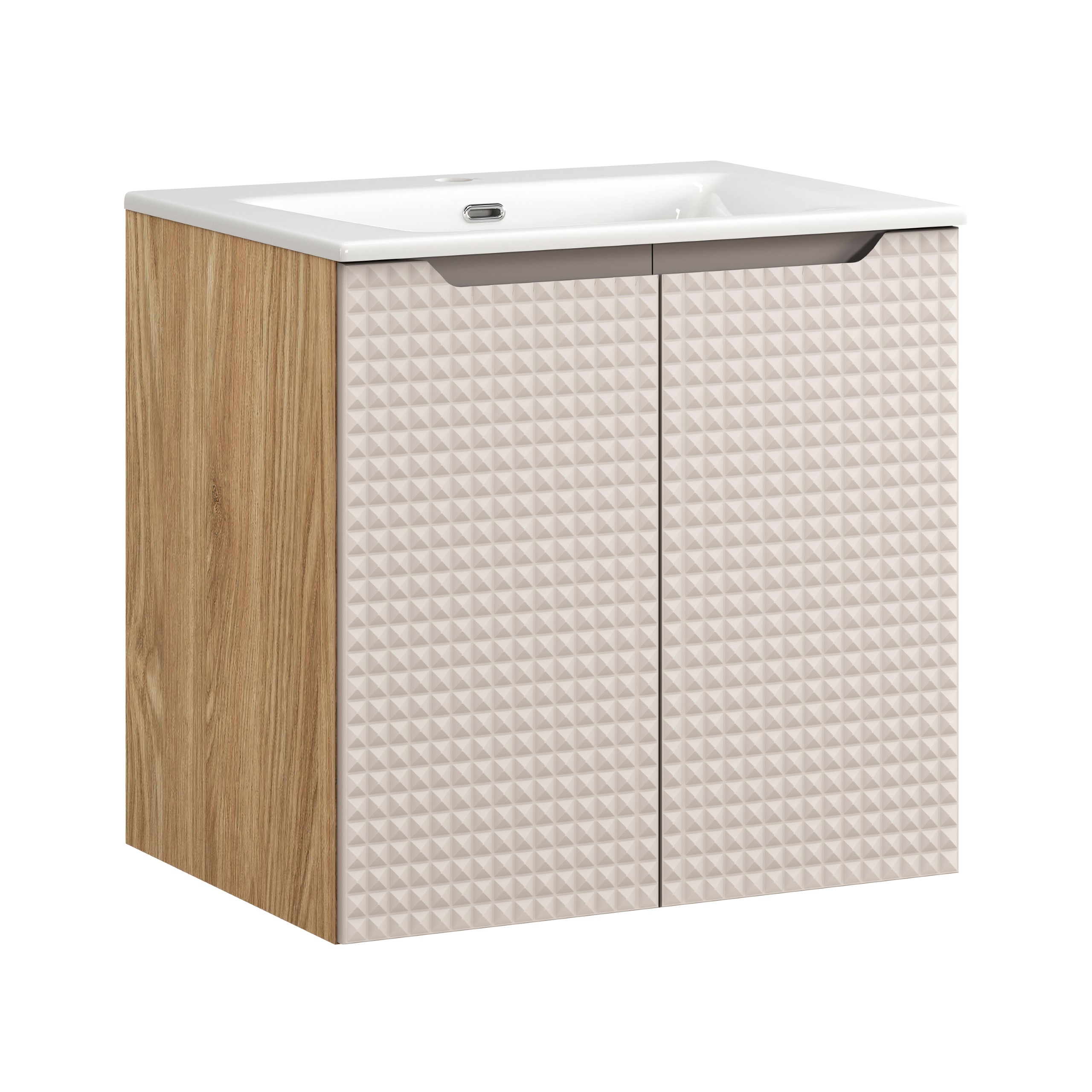 Comad Koupelnová skříňka s keramickým umyvadlem Luxor Beige II 60 cm - béžová