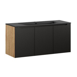 Comad Koupelnová skříňka s keramickým umyvadlem Luxor Black 120 cm - černá mat
