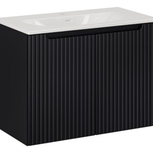 Comad Koupelnová skříňka s keramickým umyvadlem Nova Black II 80 cm - černá mat