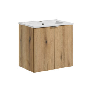 Comad Koupelnová skříňka s keramickým umyvadlem Nova Oak II 60 cm - dub coast evoke