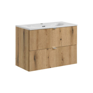 Comad Koupelnová skříňka s keramickým umyvadlem Nova Oak II 80 cm - dub coast evoke