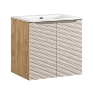 Comad Koupelnová skříňka s keramickým umyvadlem Ocean Beige 60 cm - béžová