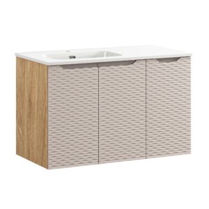 Comad Koupelnová skříňka s keramickým umyvadlem Ocean Beige 90 cm - béžová