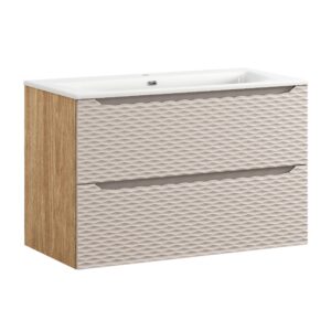 Comad Koupelnová skříňka s keramickým umyvadlem Ocean Beige II 90 cm - béžová