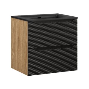Comad Koupelnová skříňka s keramickým umyvadlem Ocean Black II 60 cm - černá mat