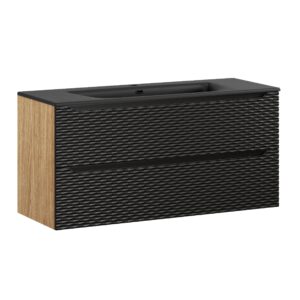 Comad Koupelnová skříňka s keramickým umyvadlem Ocean Black III 120 cm - černá mat