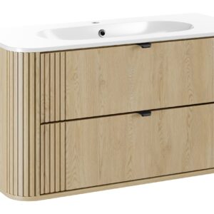 Comad Koupelnová skříňka s keramickým umyvadlem Ovalia Cremona 100 cm - dub cremona