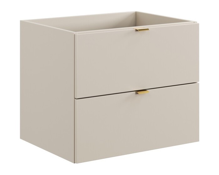 Comad Závěsná skříňka pod umyvadlo Dalia Cashmere Ovalia s deskou 120 cm kašmírová/dub cremona - Obrázek 2