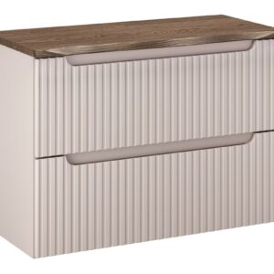 Comad Závěsná skříňka pod umyvadlo Nova Cashmere I s deskou 80 cm kašmírová/dub casella