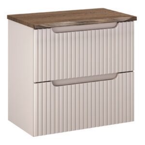 Comad Závěsná skříňka pod umyvadlo Nova Cashmere Nature s deskou 60 cm kašmírová/dub casella