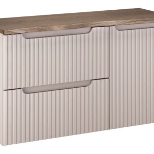 Comad Závěsná skříňka pod umyvadlo Nova Cashmere s deskou a košem na prádlo 100 cm kašmírová/dub casella