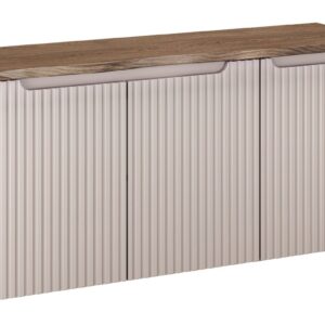 Comad Závěsná skříňka pod umyvadlo Nova Cashmere s deskou a košem na prádlo 120 cm kašmírová/dub casella