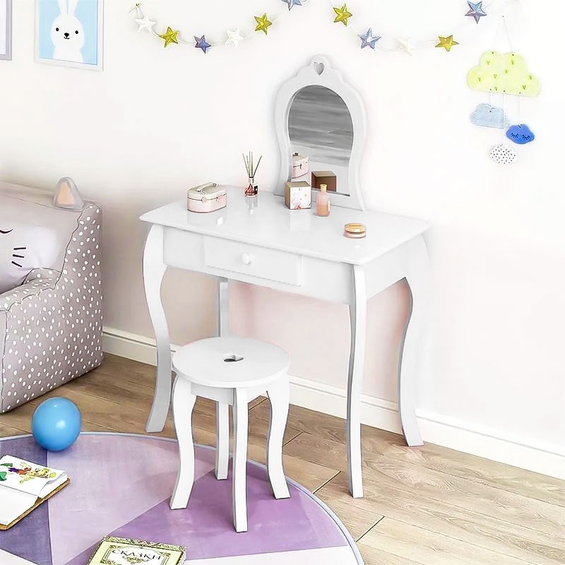 Dětský dřevěný toaletní stolek EcoToys bílý - Obrázek 2