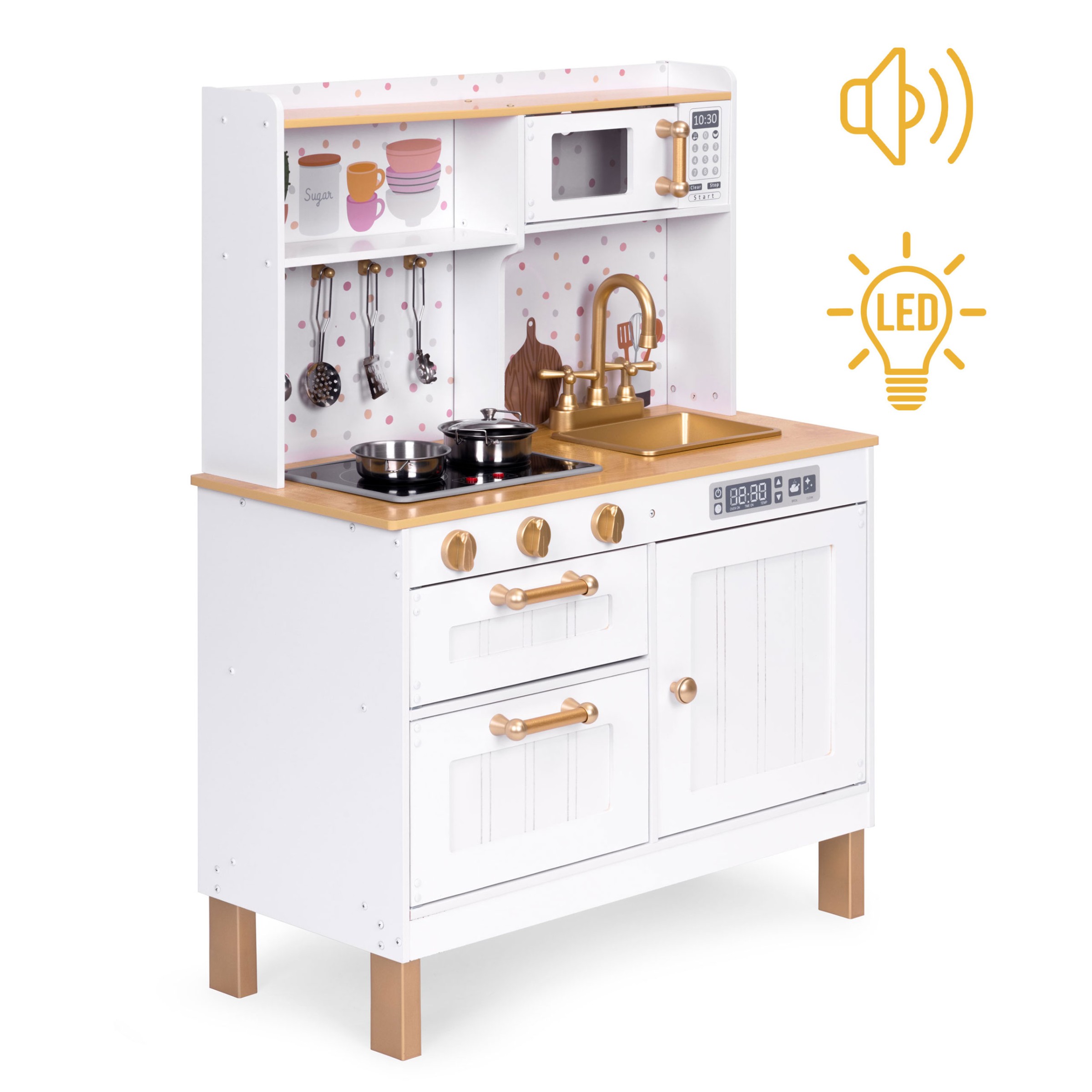 ECOTOYS Dětská kuchyňka VINTAGE bílá