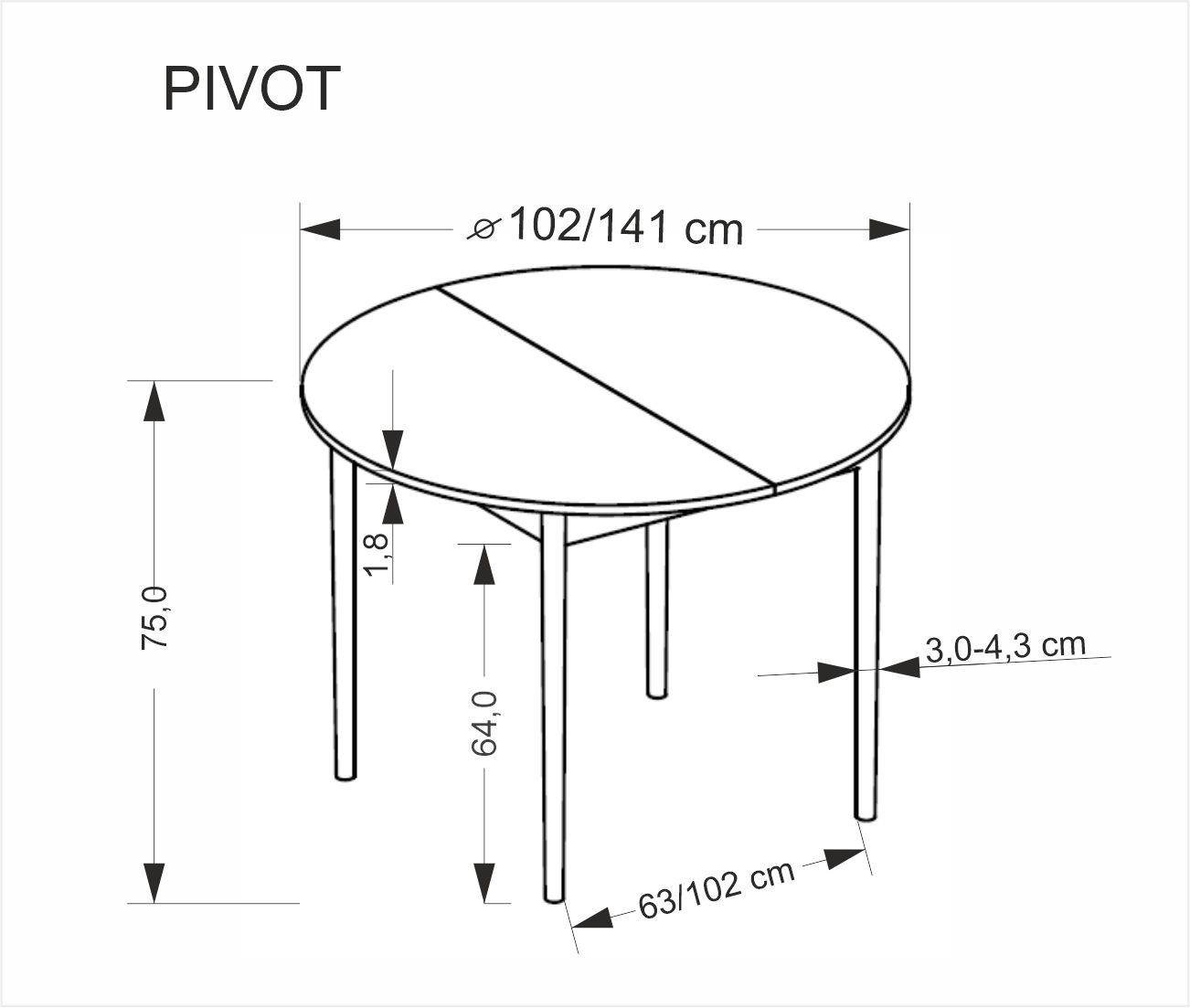 HALMAR Rozkládací jídelní stůl Pivot 102/141 cm dub artisan/černý buk - Obrázek 2