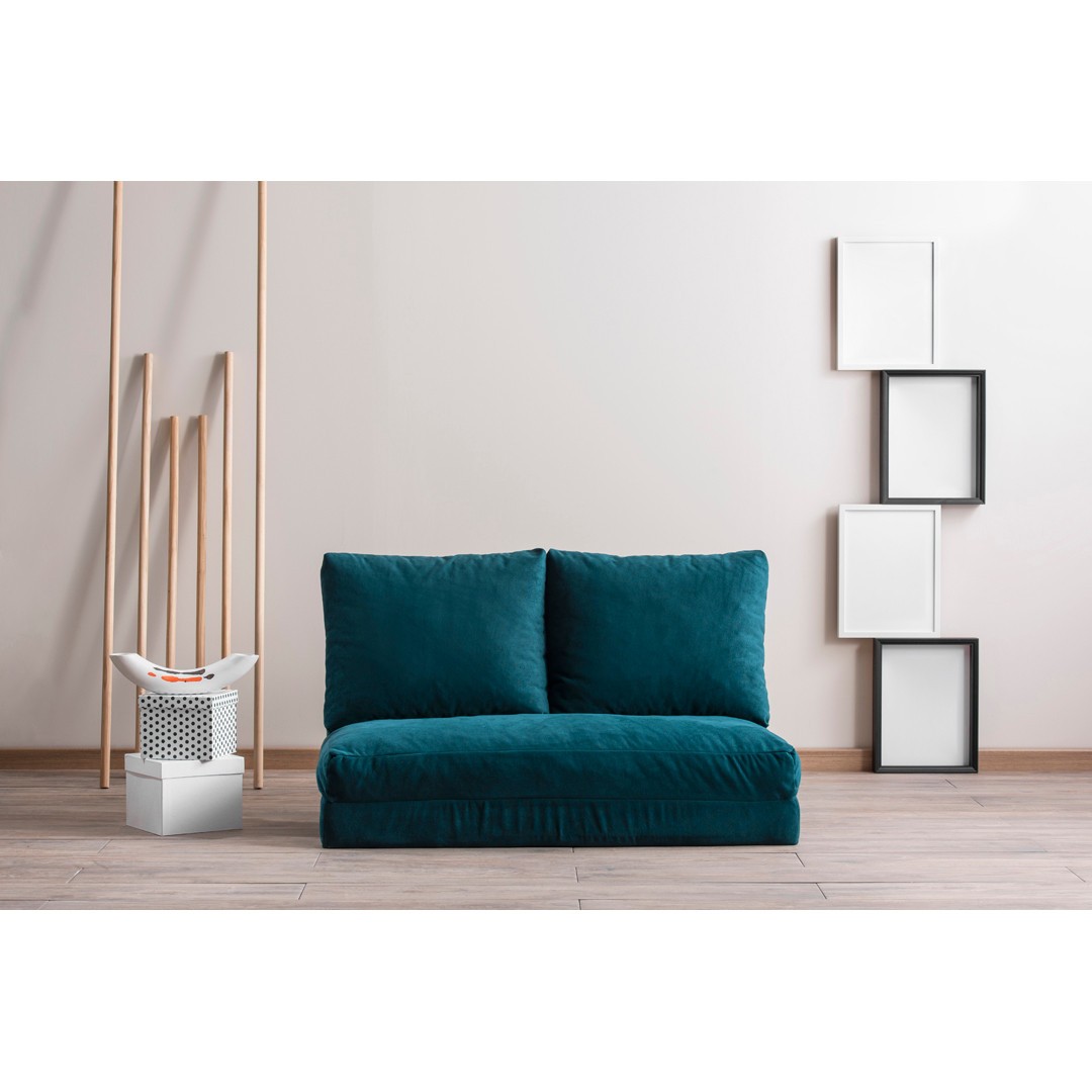 Hanah Home 2-místná víceúčelová pohovka Taida 120 cm petrolejová - Obrázek 2