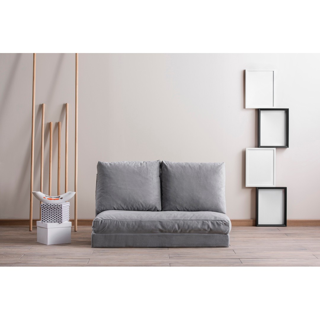 Hanah Home 2-místná víceúčelová pohovka Taida 120 cm šedá - Obrázek 2