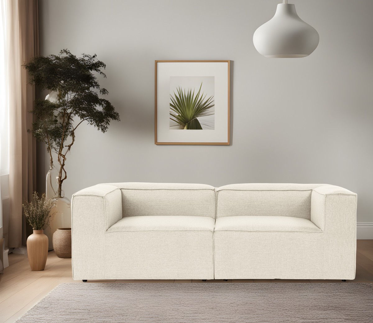 Hanah Home Dvoumístná pohovka Fora 248 cm ecru - Obrázek 2
