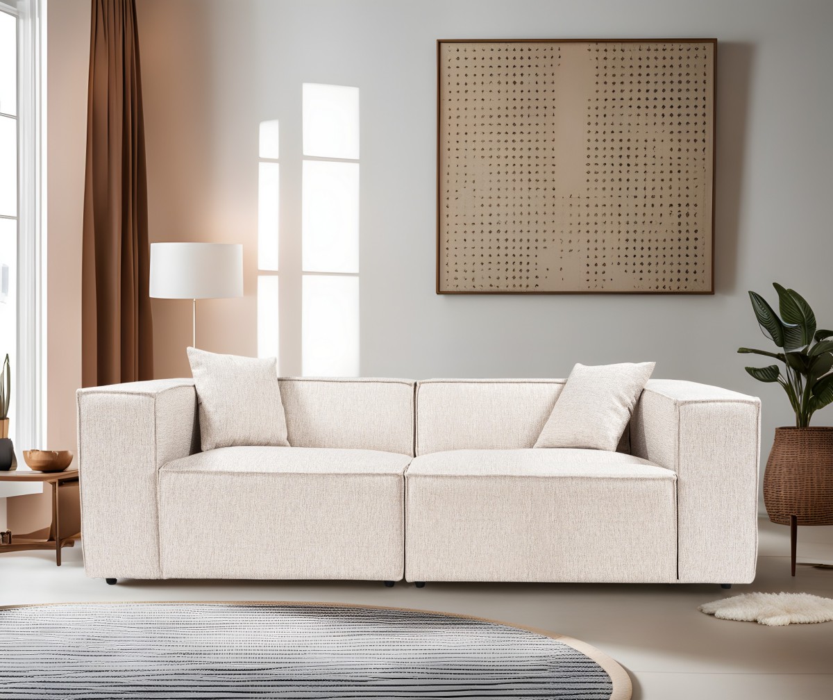 Hanah Home Dvoumístná pohovka Lora 220 cm béžovo-hnědá - Obrázek 2