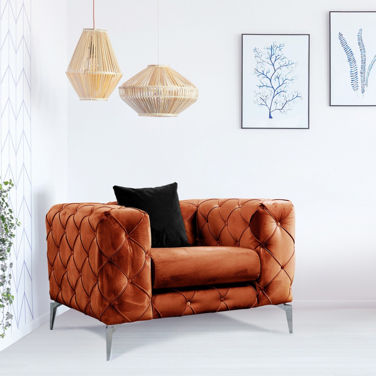 Hanah Home Křeslo Como oranžové - Obrázek 2