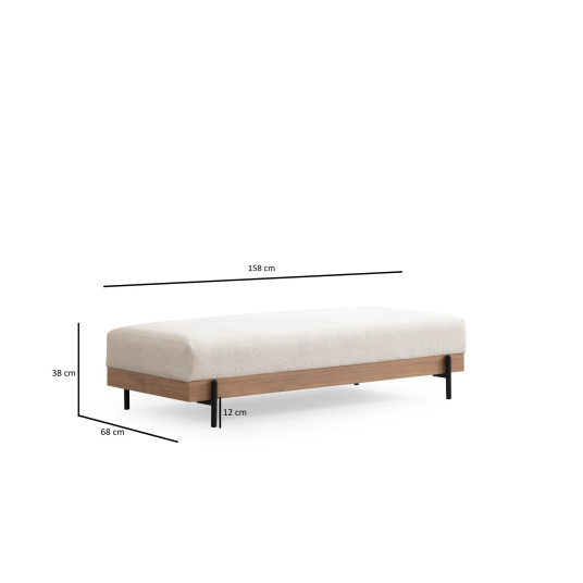 Hanah Home Taburet ETI 158 cm bílý/dub přírodní - Obrázek 2