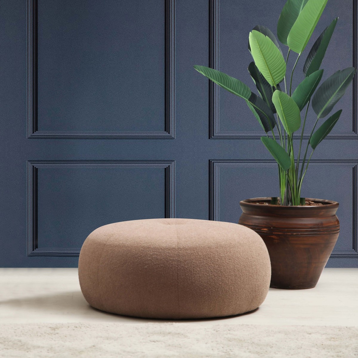 Hanah Home Taburet TINA bouclé cappuccino - Obrázek 2