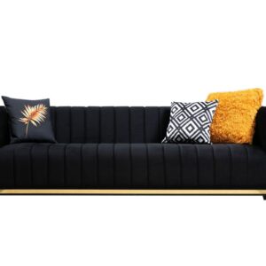 Hanah Home Třímístná pohovka Bellino 222 cm černá