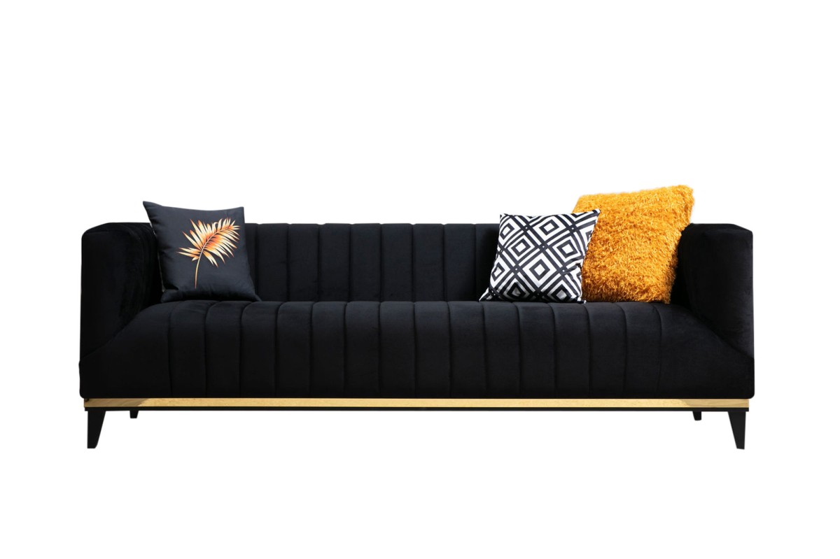 Hanah Home Třímístná pohovka Bellino 222 cm černá