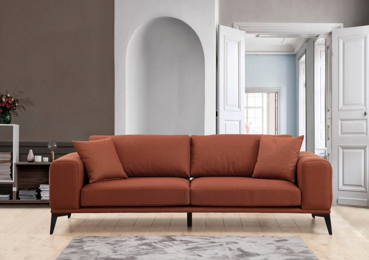 Hanah Home Třímístná pohovka Kenzo 235 cm cihlová - Obrázek 2