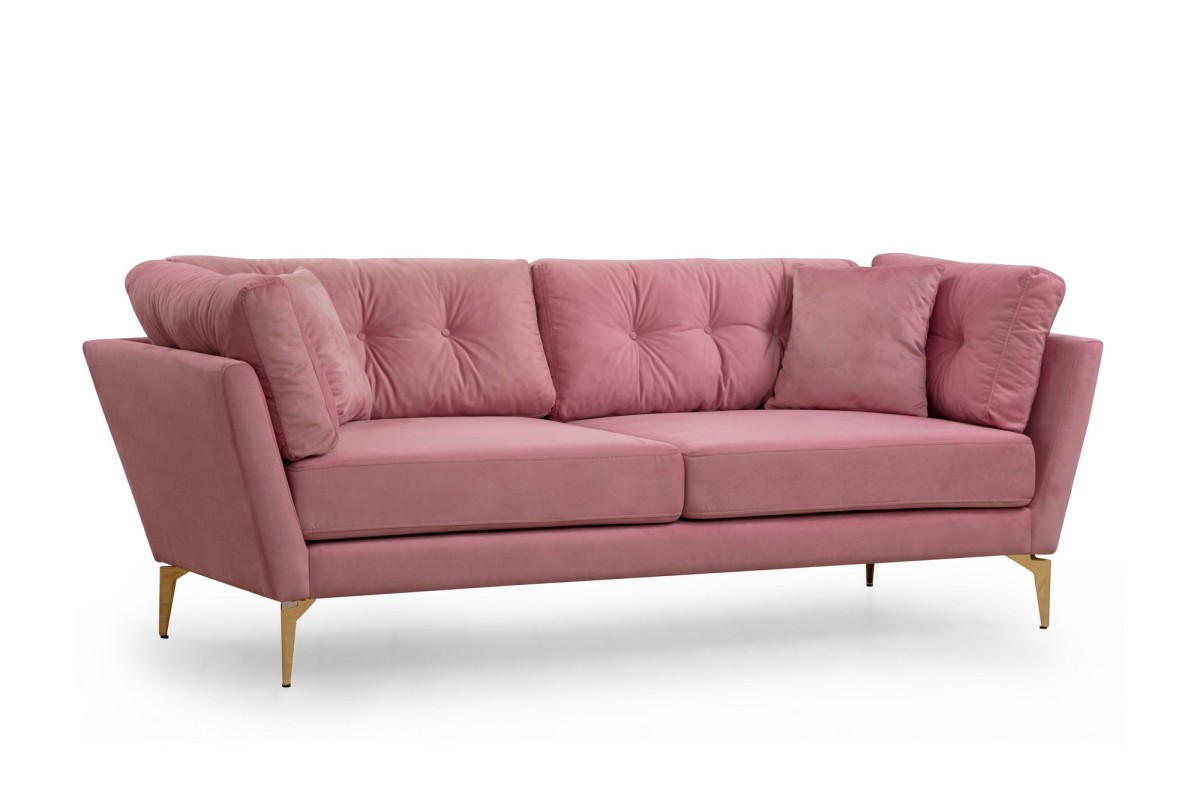Hanah Home Třímístná pohovka Mapa 214 cm růžová