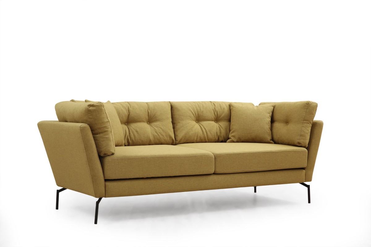 Hanah Home Třímístná pohovka Mapa 214 cm žluto-zelená