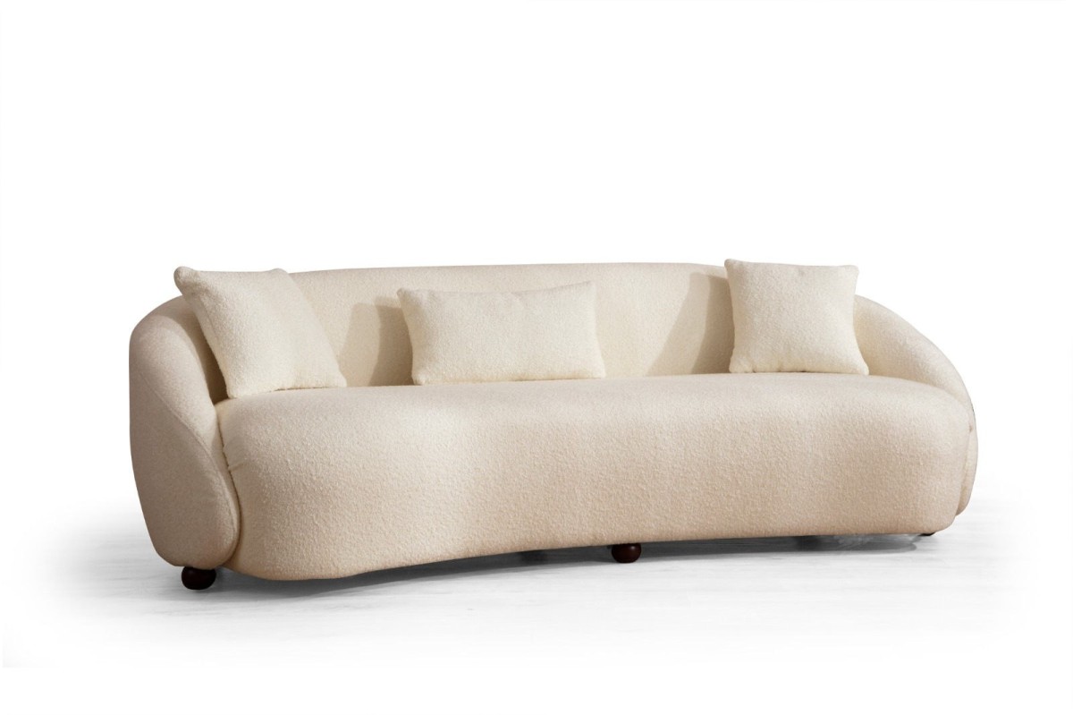 Hanah Home Třímístná pohovka Napoli 230 cm boucle krémová
