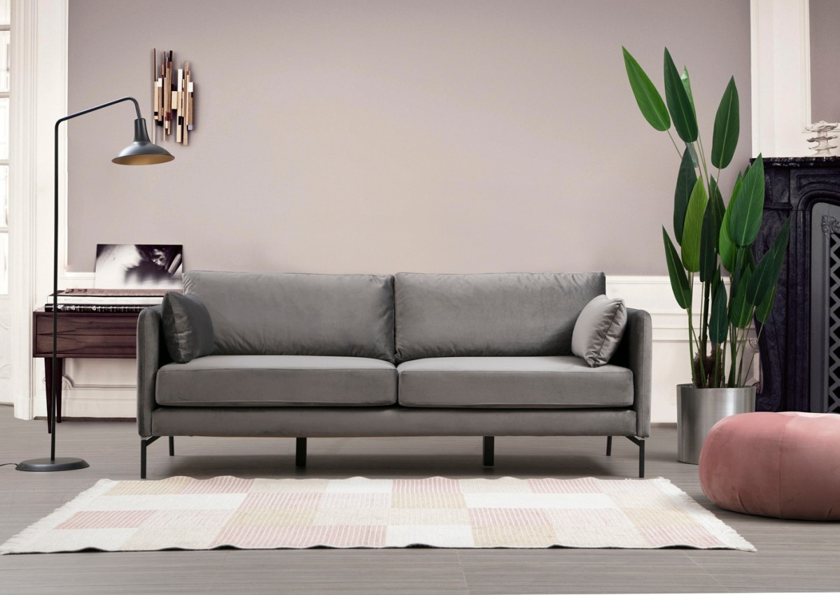 Hanah Home Třímístná pohovka Sino 217 cm šedá - Obrázek 2
