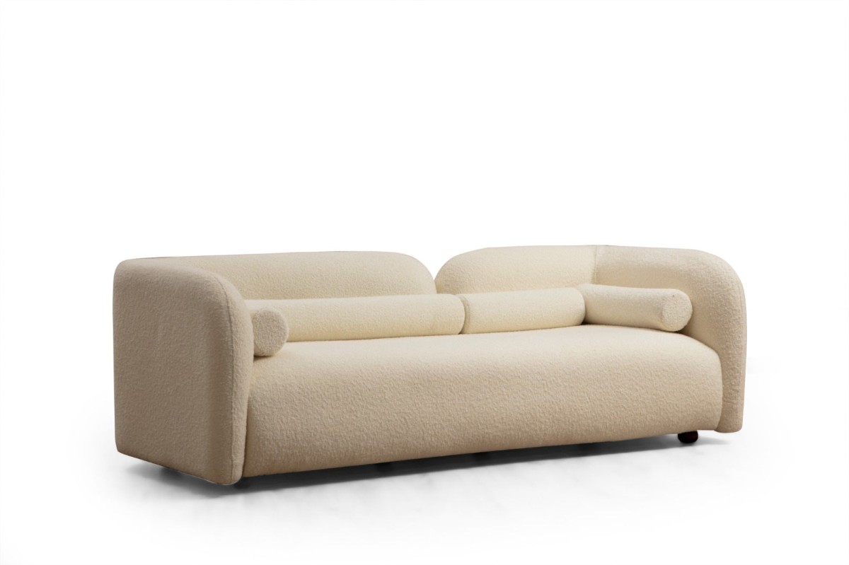 Hanah Home Třímístná pohovka Victoria 228 cm boucle krémová