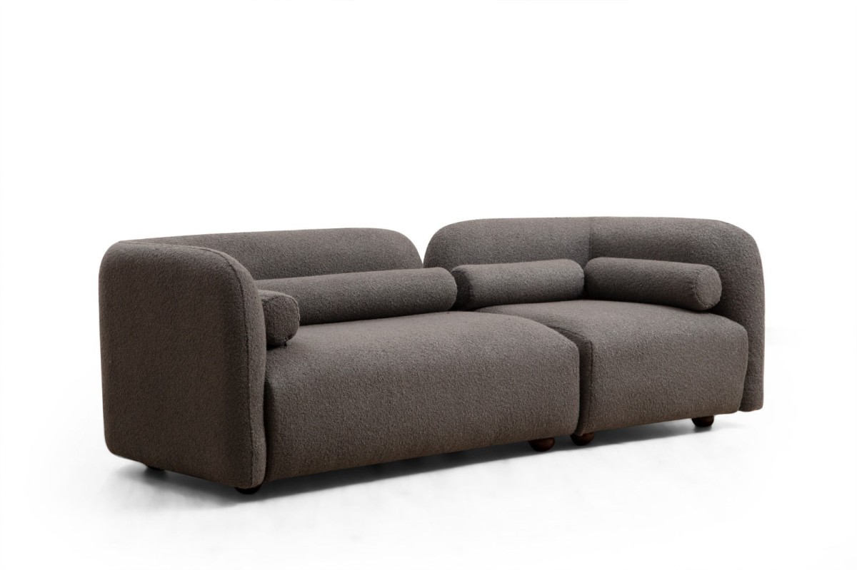 Hanah Home Třímístná pohovka Victoria 228 cm boucle šedá