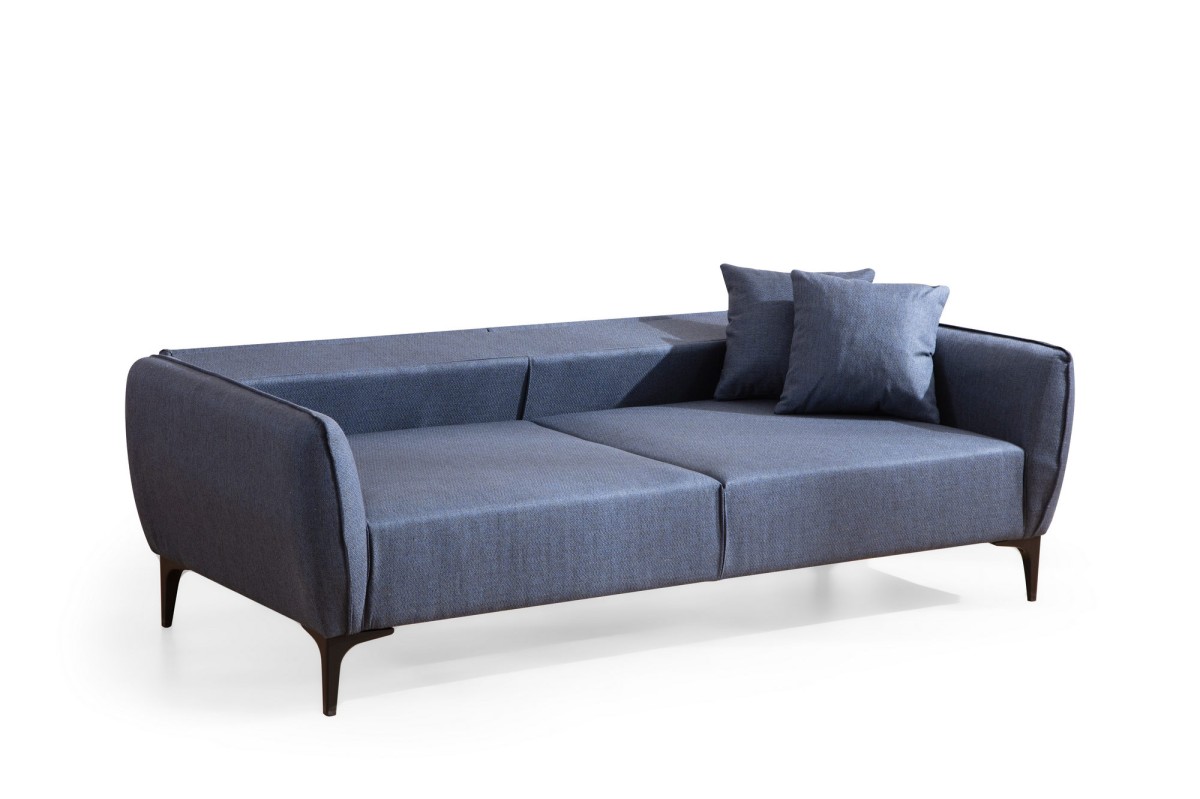 Hanah Home Třímístná rozkládací pohovka Belissimo 220 cm modrá - Obrázek 2