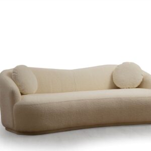 Hanah Home Třímístní pohovka Ancona 225 cm boucle krémová