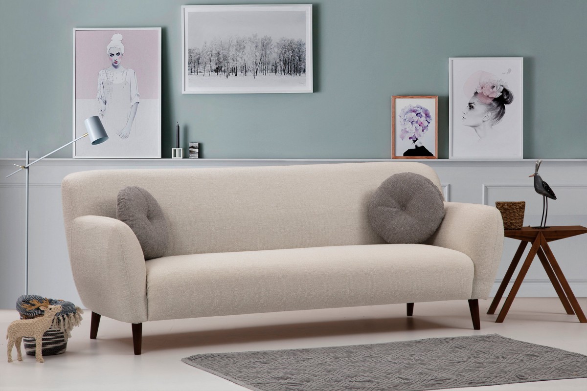 Hanah Home Třímístní pohovka Enna 220 cm béžová - Obrázek 2