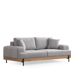 Hanah Home Třímístní pohovka Eti 220 cm šedá/dub přírodní