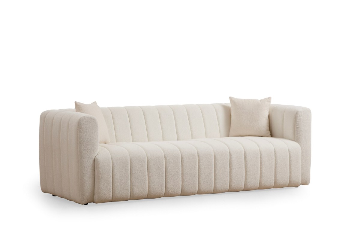 Hanah Home Třímístní pohovka Royal 225 cm boucle krémová