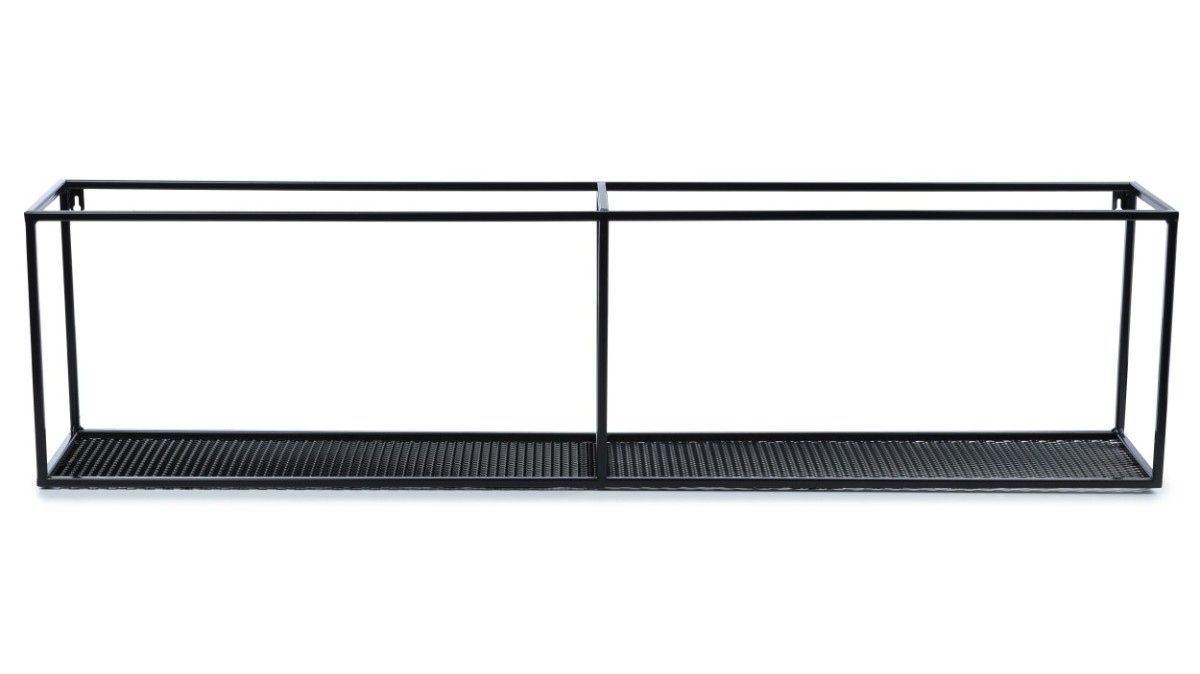 HowHomely Závěsná police LOFT 120 cm černá - Obrázek 2
