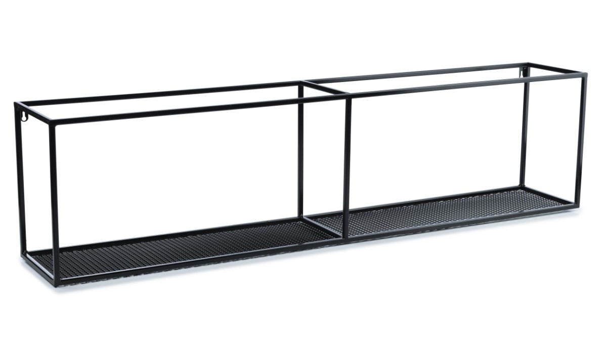 HowHomely Závěsná police LOFT 120 cm černá