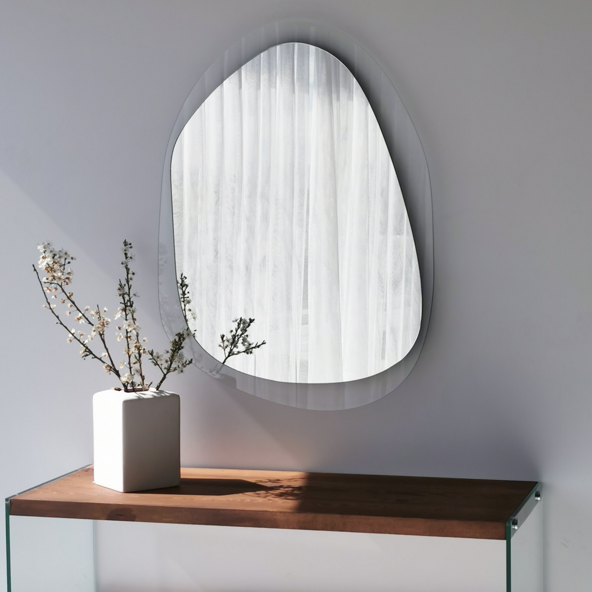 Kalune Design Dekorativní nástěnné zrcadlo Aqua 75x55 cm transparent - Obrázek 2