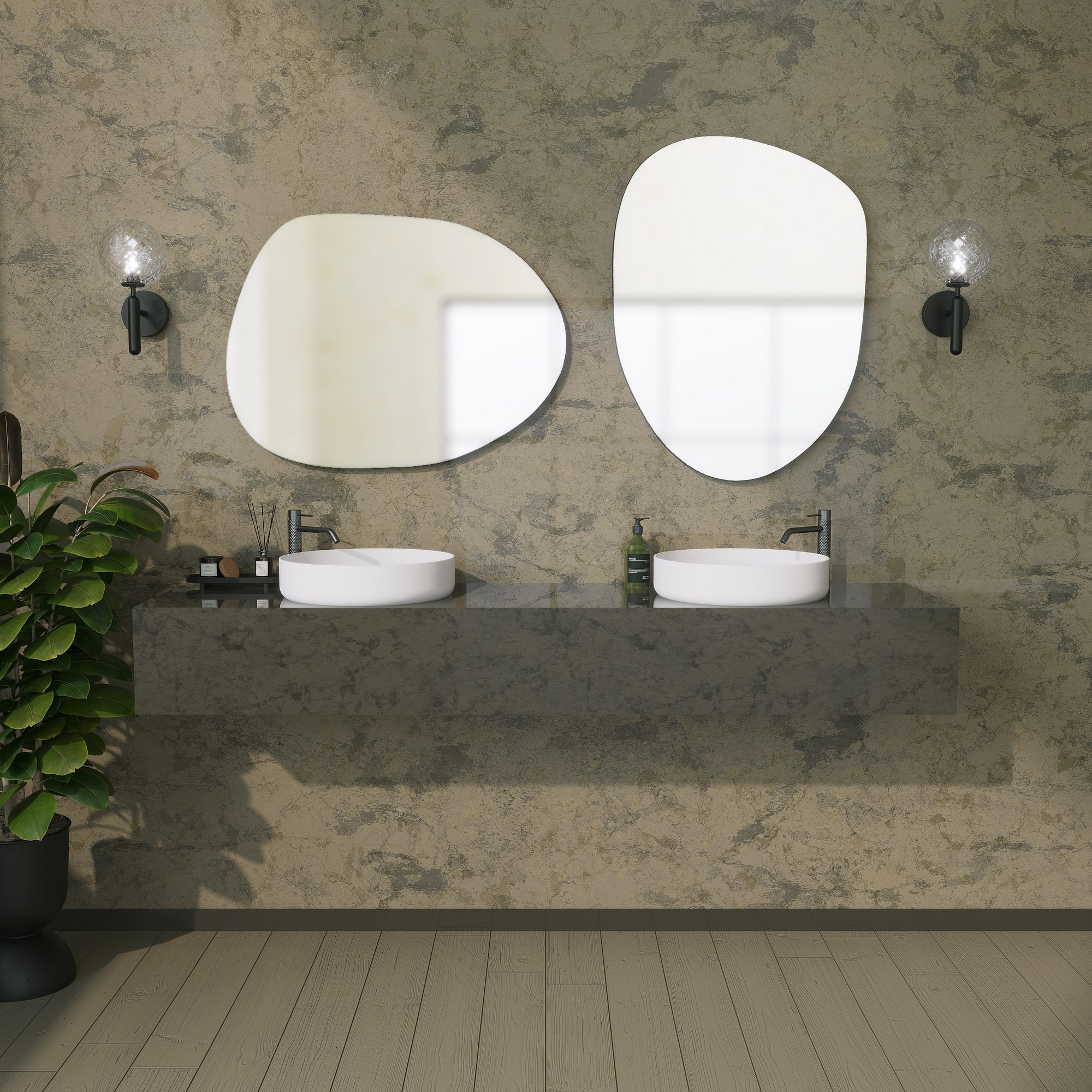 Kalune Design Dekorativní nástěnné zrcadlo Gusto 75x50 cm černé - Obrázek 2