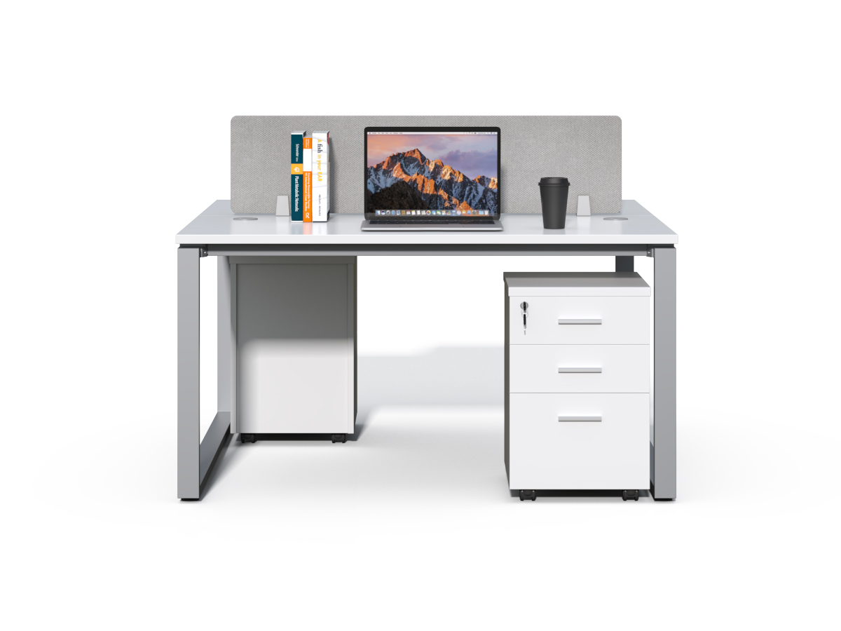 Kancelářská sestava 2 osoby Houseland Prime Max 01 140 cm bílá - Obrázek 2
