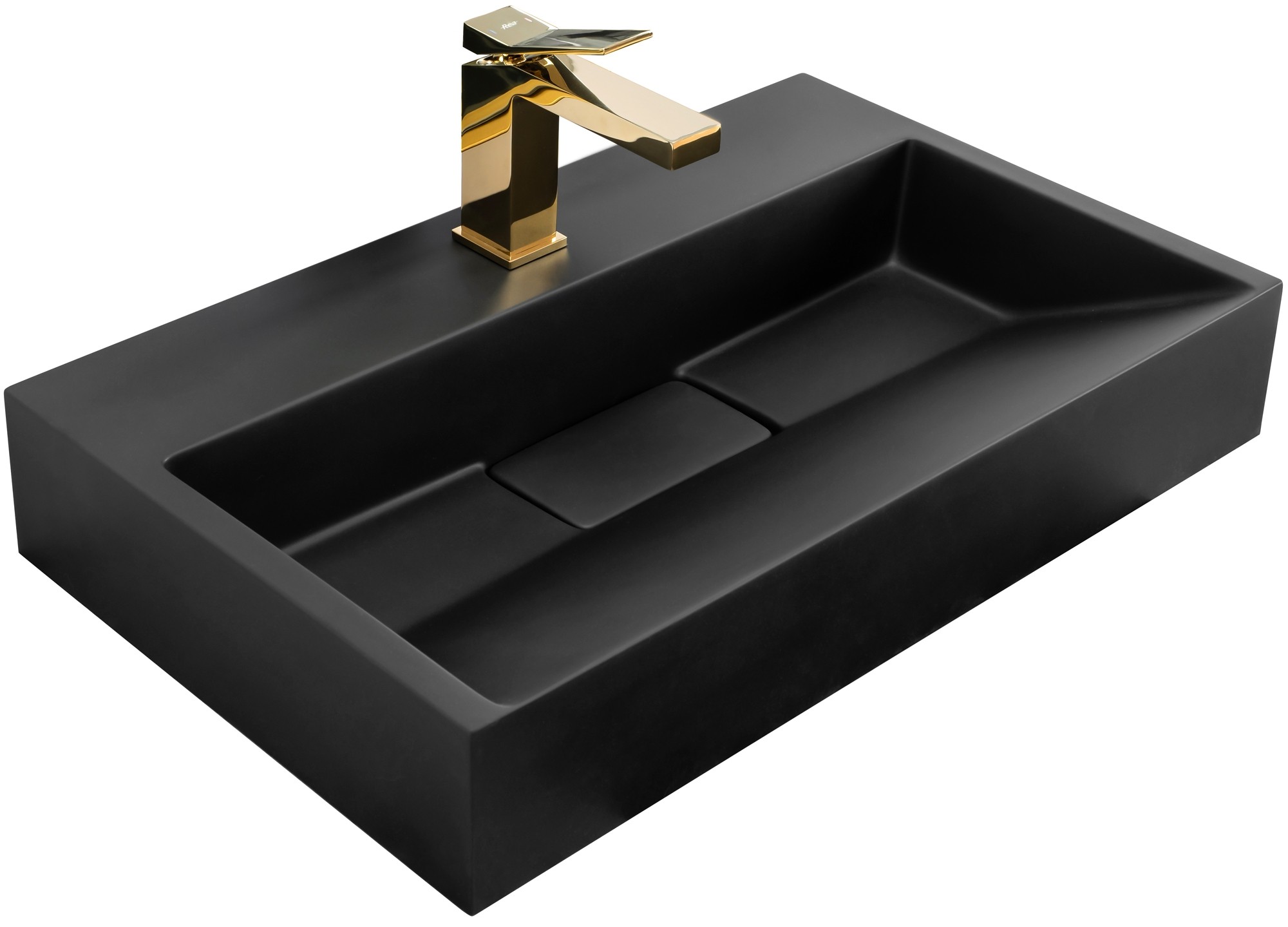 Konglomerátové umyvadlo REA GOYA BLACK MAT 60CM