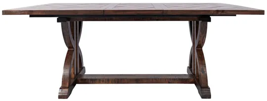 LivinHill Jídelní rozkládací stůl Avola 152/198 cm z masivu tmavě hnědý